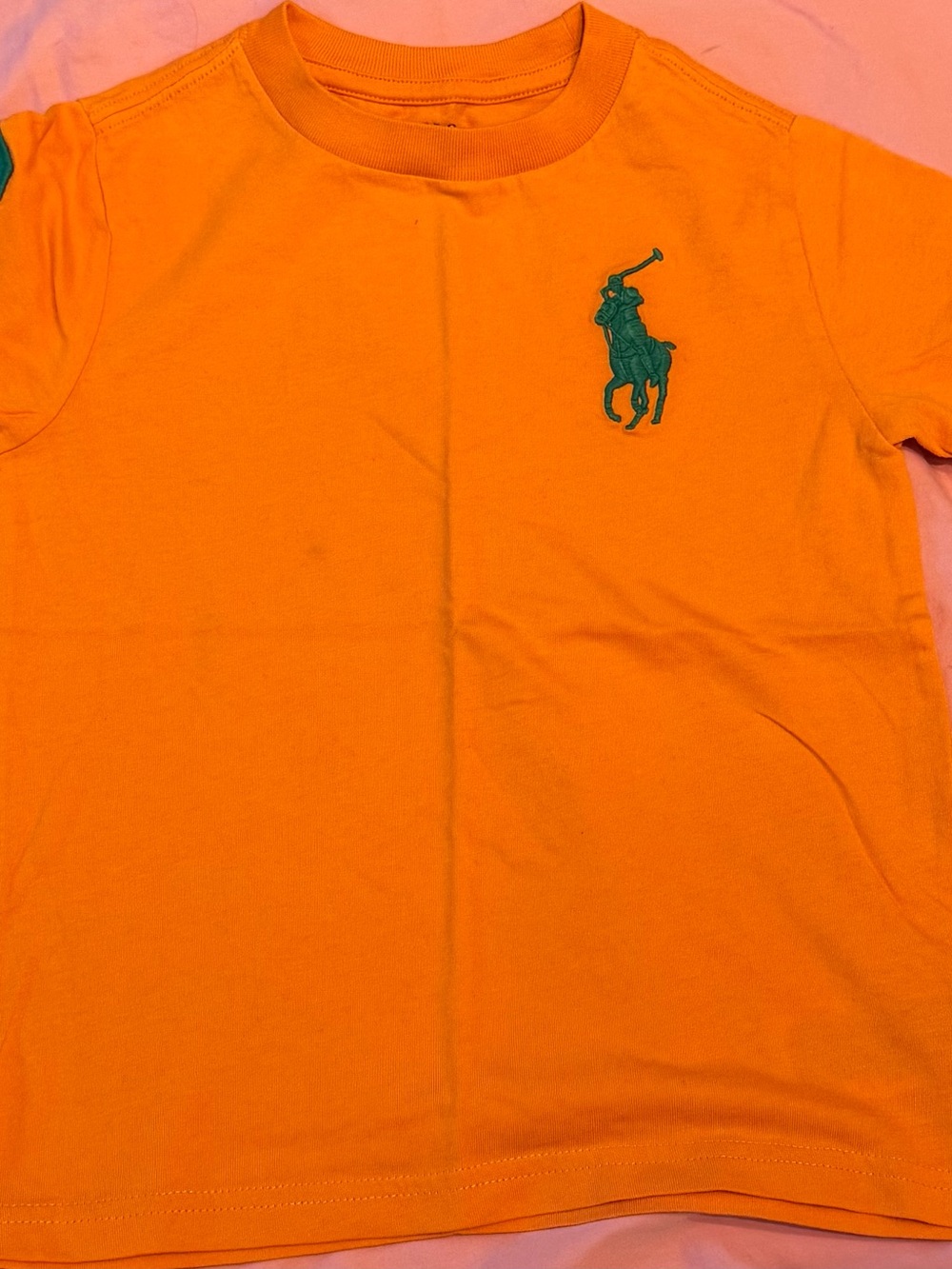 Polo by Ralph Lauren Orange Short Sleeve Tee with Green Pony